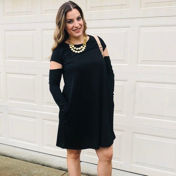 TERRY Dress w/ Cutout Sleeves - Picture 1 of 6